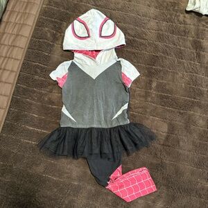 Marvel Ghost Spider Superhero Costume with Black and Pink Accents